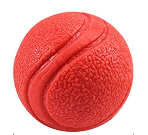 THREESS 5/6/7 cm Hundespielzeug Interaktive Gummibälle Haustier Hund Katze Welpe ElasticityTeeth Ball Hund Kauen Spielzeug Zahnreinigung Bälle Spielzeug Für Hunde, rot, 6 cm von THREESS