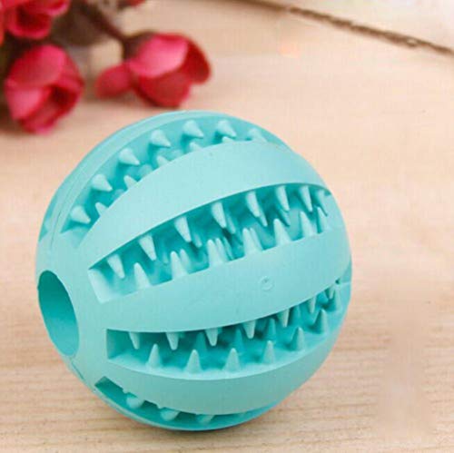 THREESS Haustier Hund Gummiball Fütterungswerkzeug Zähne Lustiges Spielzeug Kaubonbon Hunde Spielspielzeug Training Dental, Blau, 5 cm von THREESS