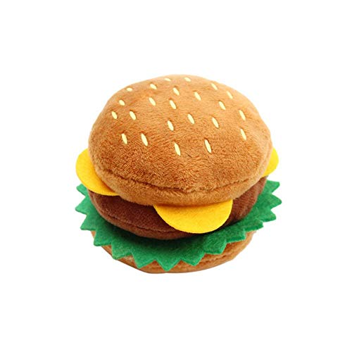 THREESS Haustier Hund Katze Lustige Fleece Haltbarkeit Plüsch Hundespielzeug Squeak Chew Sound Spielzeug Fit für alle Haustiere Burger EIS Plüschtiere, C, ca. 10x7cm von THREESS