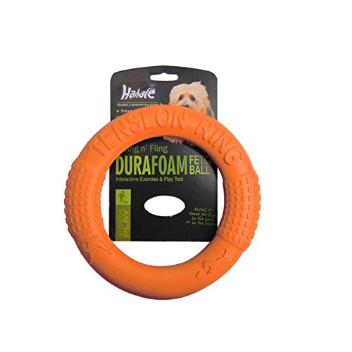 THREESS Hund Flugscheiben Haustier Ringform Eva Kauspielzeug Beißen Zähne Sauber Schwimm Kauspielzeug Welpe Lustig Spielen Trainingszubehör, Orange, Durchmesser 17cm von THREESS