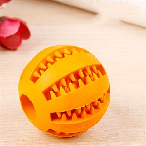 THREESS Hundespielzeug Interaktive Gummibälle Haustier Hund Katze Welpe ElasticityTeeth Ball Hund Kauspielzeug Zahnreinigungsbälle Spielzeug Für Hunde, Orange, 5cm von THREESS