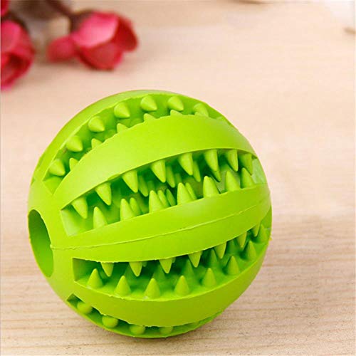 THREESS Hundespielzeug Interaktive Gummibälle Haustier Hund Katze Welpe ElasticityTeeth Ball Hund Kauspielzeug Zahnreinigungsbälle Spielzeug für Hunde, grün, 7cm von THREESS