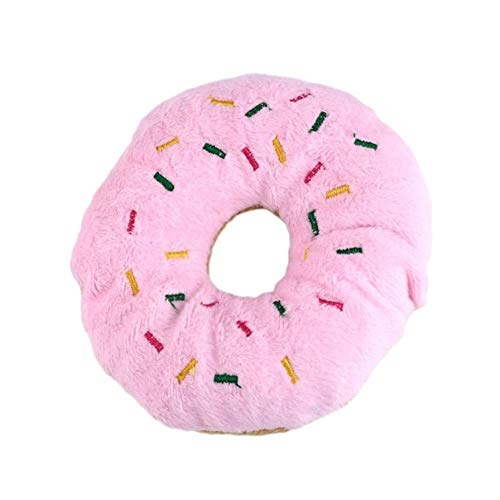 THREESS Lustige Haustier Hund Kauen Werfen Plüsch Quietschen Spielzeug Nette Donuts Welpen Katze Quietschen Quietschen Plüsch Sound Spielzeug, Bild Zeigen, XS, von THREESS