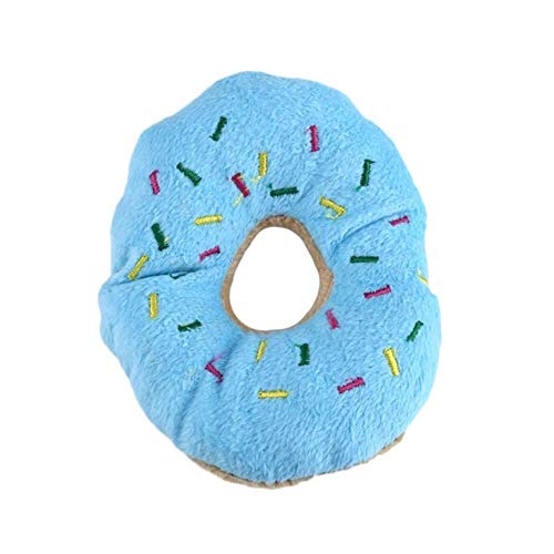 THREESS Lustige Haustier Hund Kauen Werfen Plüsch Quietschen Spielzeug Nette Donuts Welpen Katze Quietschen Quietschen Plüsch Sound Spielzeug, Bild Zeigen, XS, von THREESS