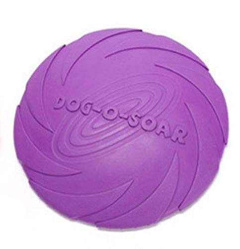 THREESS Pet Toys 7 Zoll Gummi Flugscheibe Hundespielzeug Kauen Outdoor Interaktive Gummischeiben Spielzeug Flugscheiben für Hunde Katzenspielzeug, lila, 18cm von THREESS