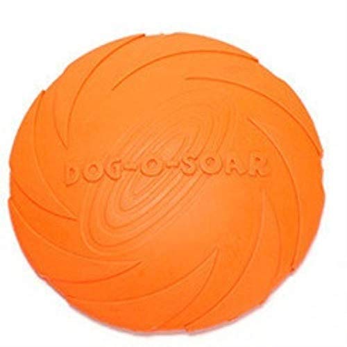 THREESS Pet Toys 7 Zoll Gummi Flugscheibe Hundespielzeug Kauen Outdoor Interaktive Gummischeiben Spielzeug Flugscheiben für Hunde Katzenspielzeug, orange, 18cm von THREESS