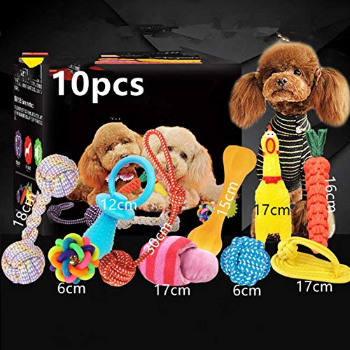 THREESS Puppy Dog Pet Kauspielzeug Geschenkset Pet Rope Toys Langlebige Baumwolle Saubere Zähne für kleine bis mittlere Hunde Spielzeug Katzen Heimtierbedarf, 10 STÜCKE, S von THREESS