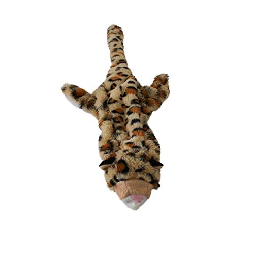 THREESS Quietschspielzeug Haustier Hundespielzeug Welpe Kauen Quietschender Plüschton Süßer Löwe Tiger Leopard Kuschelhund Quietschspielzeug für kleine Hunde Spielzeug, Leopard, 51X23cm von THREESS