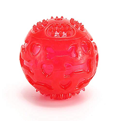 THREESS Squeak Balls Spielzeug für Hunde Pet Puppy Chew Toys Katze Solid Pet Toy Products Hundespiel Zahnbürste Pitbull Toys Hunde Play, rot, 8 cm von THREESS