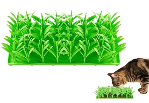 Silikon Grasmatte Für Katzen, Gras Futtermatte Langsamfütterer Für Katzen Hunde Silikon Gras Schnüffelmatte Für Katzen Nasenarbeit Training Futtersack Futterspiel(1pcs) von THUCHENYUC