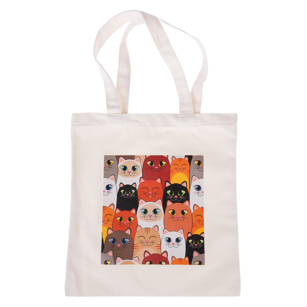 TIAKI Canvas-Tasche „Smiling Cats“ - 1 Stück von TIAKI