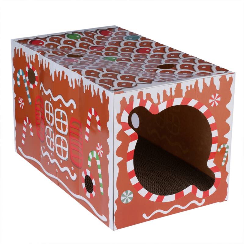 TIAKI Katzenkratztunnel Lebkuchen - L 50 x B 30 x H 30 cm von TIAKI