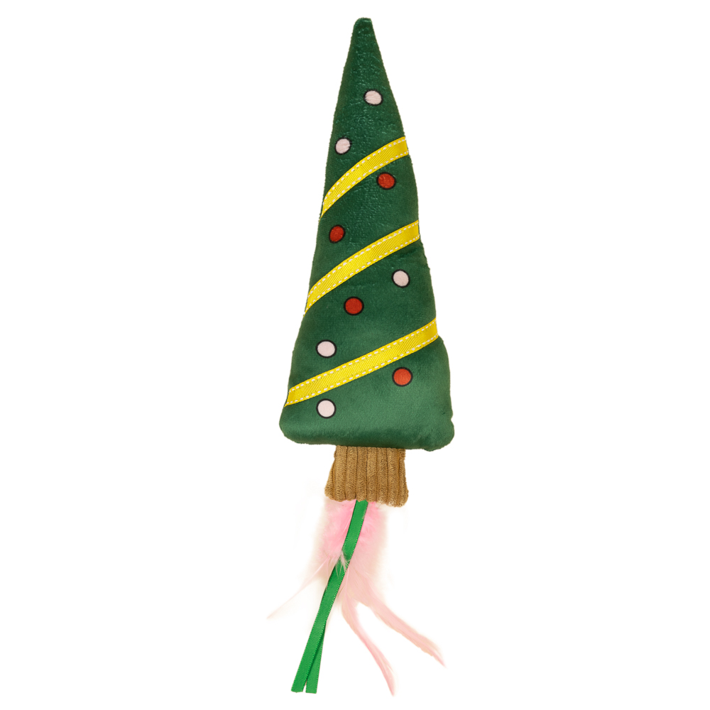 TIAKI Katzenspielzeug Weihnachtsbaum mit Bändchen - L 42 x B 10 x H 5 cm TIAKI Katzenspielzeug Weihnachtsbaum mit Bändchen - L 42 x B 10 x H 5 cm von TIAKI