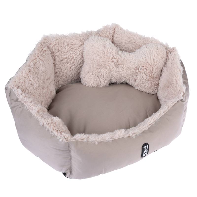 TIAKI Kuschelbett Fluffy Bone - L 50 x B 40 x H 20 cm von TIAKI