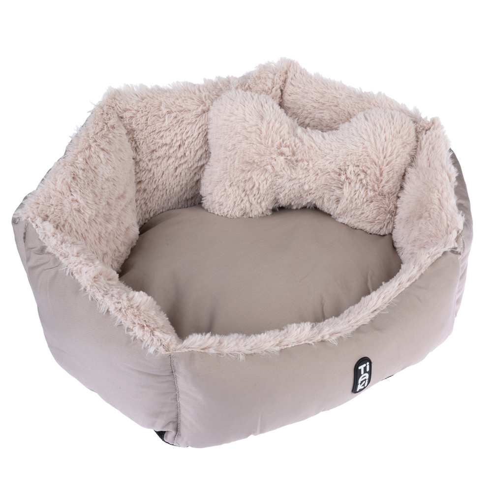 TIAKI Kuschelbett Fluffy Bone - L 60 x B 50 x H 22 cm von TIAKI