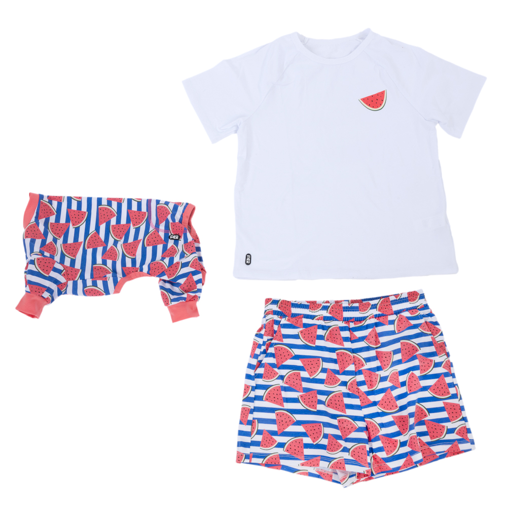 TIAKI Pet & Parent Pyjama im Partnerlook, Melone - Pyjama für Hundeeltern Größe M + passendes Hundeshirt Rückenlänge 30 cm TIAKI Pet & Parent Pyjama im Partnerlook, Melone - Pyjama für Hundeeltern Größe M + passendes Hundeshirt Rückenlänge 30 cm von TIAKI