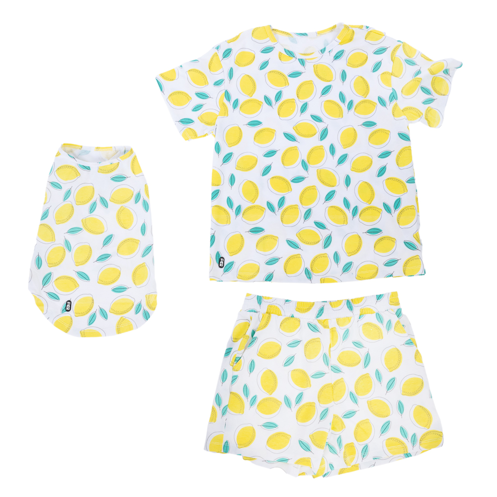 TIAKI Pet & Parent Pyjama im Partnerlook, Zitrone - Pyjama für Hundeeltern Größe S + passendes Hundeshirt Rückenlänge 35 cm TIAKI Pet & Parent Pyjama im Partnerlook, Zitrone - Pyjama für Hundeeltern Größe S + passendes Hundeshirt Rückenlänge 35 cm von TIAKI