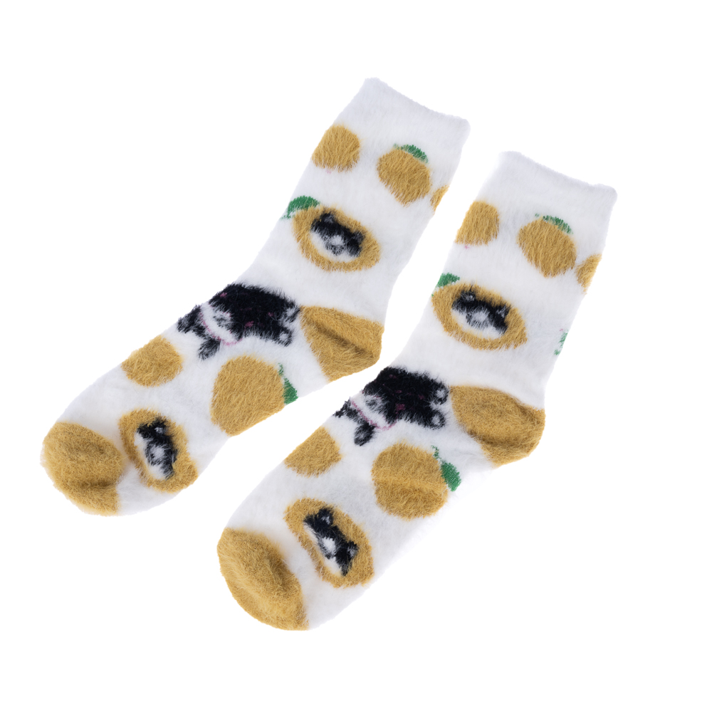 TIAKI Plüschsocken „Cats & Lemons“ - Schuhgröße 36 - 41 (One Size) von TIAKI