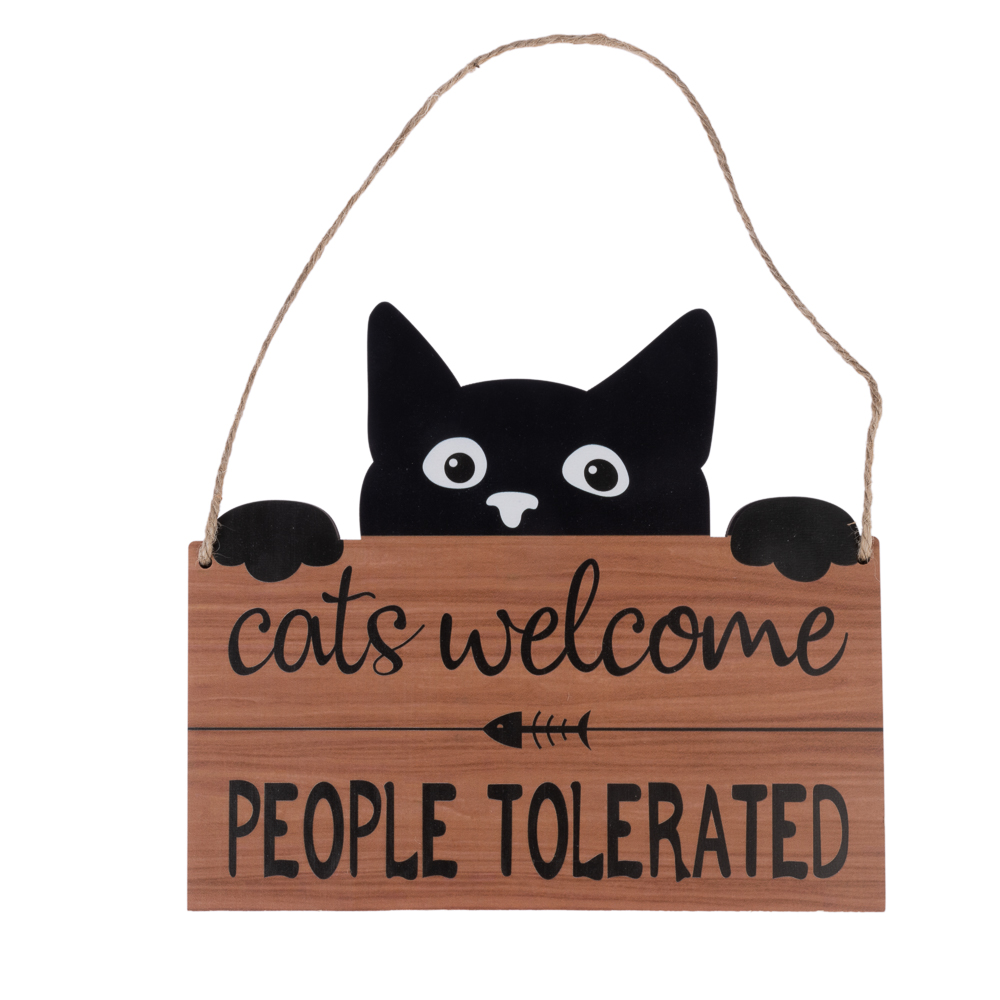 TIAKI Türschild "Cats Welcome, People Tolerated" - 1 Stück von TIAKI