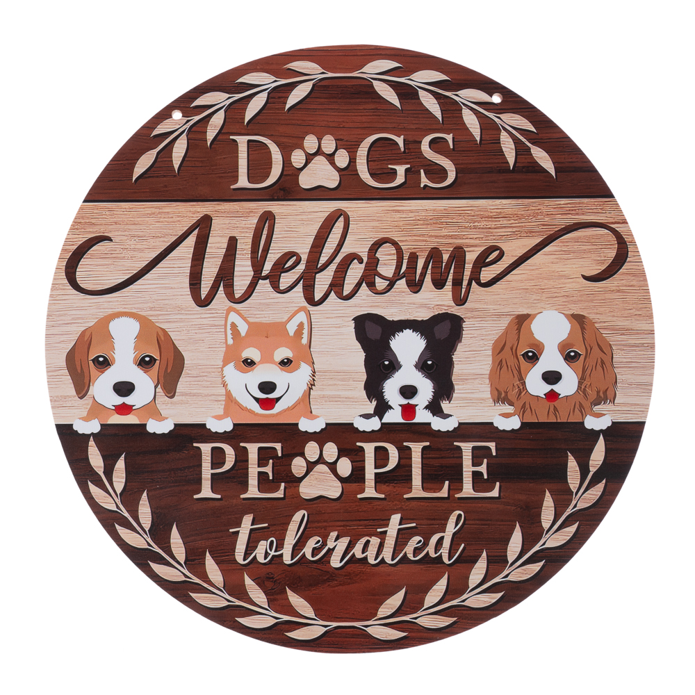 TIAKI Türschild "Dogs Welcome - People Tolerated" - Ø 30 cm von TIAKI