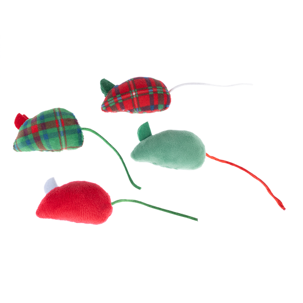 TIAKI Weihnachtliches Katzenspielzeug-Set Mäuse - 4 Stück TIAKI Weihnachtliches Katzenspielzeug-Set Mäuse - 4 Stück von TIAKI