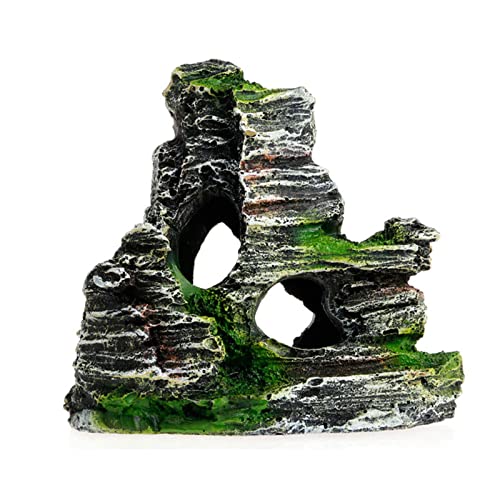 TIANQUXNGI Aquarium Rock Mountain View Stone Cave Fish for Ornament Landscape Artificial Resin Decoration with Realistic Detai von TIANQUXNGI