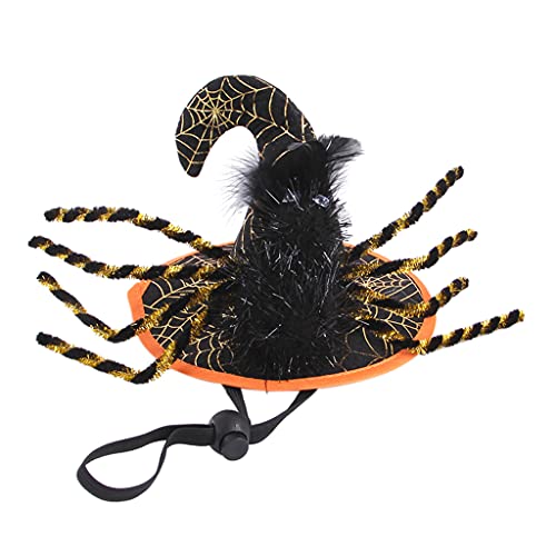 TIANQUXNGI Halloween-Kostüm für Welpen, Hunde, Halloween-Hut, Halsband-Anzug für Katzen/Hunde, realistischer Anzug von TIANQUXNGI