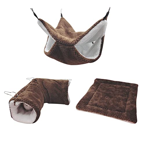 TIANQUXNGI Weiches Kissen für Kleintiernest, Plüsch, Kuschelhütte, warme Hängematte, Tunnel, kleines Haustier-Winterbett, 3er-Set von TIANQUXNGI