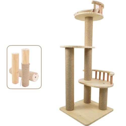 TIANYIA Cat Condo Indoor Kratzbaum Massivholzrahmen, mehrstöckiger Katzenturm, 100,8 cm, Kätzchen-Aktivitätsturm, Katzenmöbel für Spielruhe, Geschenke von TIANYIA