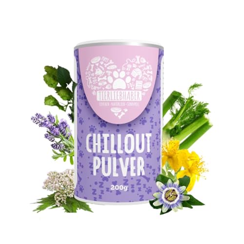 TIERLIEBHABER Chillout-Pulver für Hunde – Beruhigung bei Angst und Stress an Silvester – 100% natürliches Anti-Stress-Mittel mit Baldrianwurzel, Lavendel und Johanniskraut. von TIERLIEBHABER