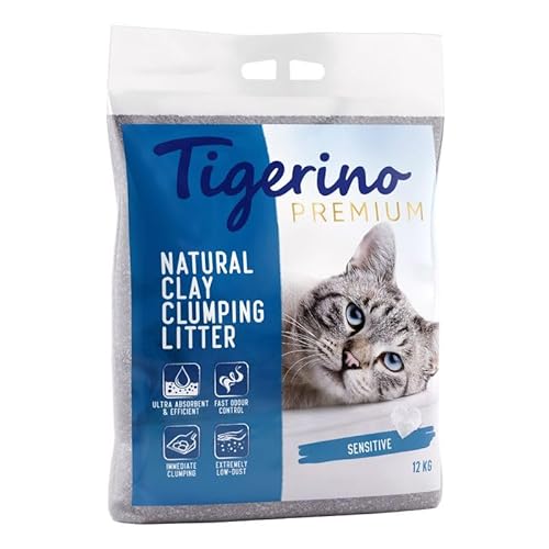 Tigerino Premium Katzenstreu | 1x12KG (1 Stück, Sensitive (parfümfrei)) von Tigerino