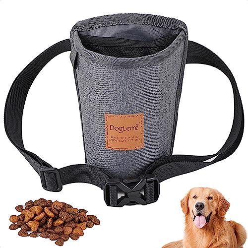 TIGOADT Leckerli-Tasche für Hunde, Leckerli-Tasche mit verstellbarem Hüftgurt, Outdoor-Trainingstasche für Hunde, tragbare Tragetasche mit Kotbeutelspender, Welpen-Snack-Tasche, 3 Tragemöglichkeiten, von TIGOADT