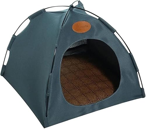 TIIFFY Tipi Zelt Für Haustiere Hundezelt Katzenzelt Haustierzelte Häuser Wegklappen Tierbett Katzenbett Für Hund Katzen Und Haustier (Color : Blue, Size : L) von TIIFFY