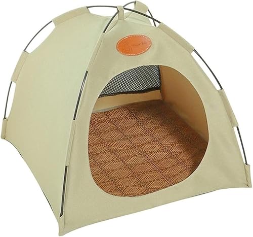 TIIFFY Tipi Zelt Für Haustiere Hundezelt Katzenzelt Haustierzelte Häuser Wegklappen Tierbett Katzenbett Für Hund Katzen Und Haustier (Color : White, Size : L) von TIIFFY