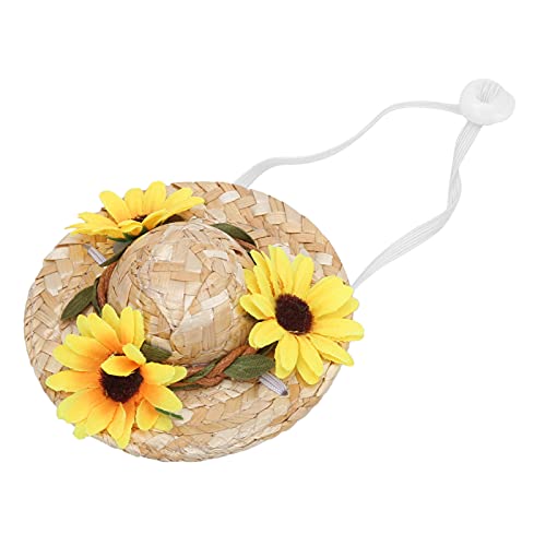 Hundehut, Katzenhut, Mini-Strohhut, Lustige Mexikanische Sombrero-Kappe, Partydekoration, Hunde-Propellerhut, Haustier-Sonnenkappe mit Blumen für Kleine und Mittelgroße Welpen, von TIKATARER