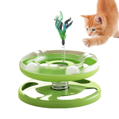 Katzenspielzeug Tower Tracks, Tier Katzenturm für Indoor-Katzen, Multi Katzenbaum für große Katzen, Katzenballbahnspielzeug, interaktives Katzenspielzeug mit beweglichen Bällen, Spielzeug für von TILEZE