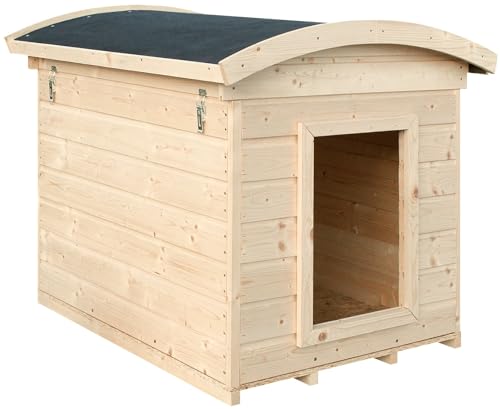 Hundehütte Outdoor kleine Hunde – Hundehaus Holz für Kleiner Rassen, wasserfestes Dach 87 x 102 x H85 cm, Größe S, Timbela M405-1 von TIMBELA