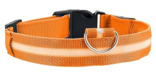 TINA&CO® Verstellbares Halsband mit LED-Licht, für Haustiere, Orange, L von TINA&CO