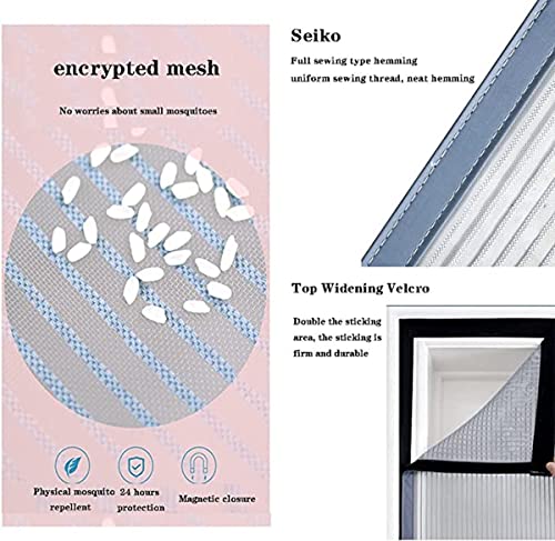Magnetische Fliegengittertür, Strapazierfähiger Insektengittervorhang Mit Starken Magneten Und Vollrahmen-Zauberband, Insektenschutztür Ohne Lücke, Hält Insekten Fern Und Luft Herein,90 * 210 Cm ( Col von TINBOSE