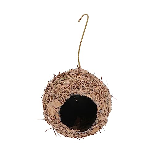 TINEASUR 1stk Vogelnest Aus Stroh Dekoratives Haustiernest Outdoor-Spielzeug Vogel Hängendes Bett Papageienspielzeug Natürlicher Kolibri Mikro-landschaftsschmuck Vogelhütte Coffee Gras von TINEASUR