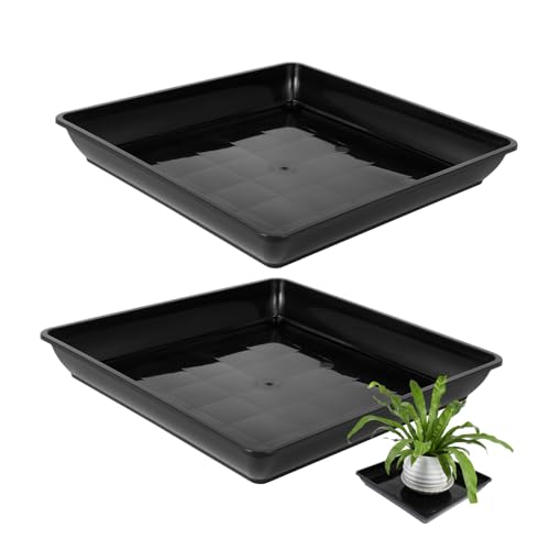 TINEASUR 2St Blumentopf Tablett gestufter Pflanzenständer Pflanztopfplatte Netz Reisspender pflanzentopf untersetzer Pflanztopf Untersetzer Pflanzenschalen Tabletts für Blumentöpfe pp Black von TINEASUR