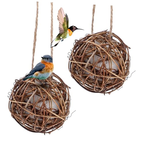 TINEASUR Hängendes Papageiennest Vogelnistmaterial Outdoor- für Vogelgarten Kolibri-Nest Vogelnester Bettwäsche für Vogelliebhaber von TINEASUR