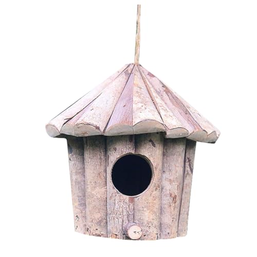 TINEASUR Dekoration für den kreatives Vogelnest Vogelnestverzierung Künstliches Vogelhaus Mini-Vogelhaus- Garten Vogelhaus Künstliches Vogelnest hölzernes Nest Bambus Beige von TINEASUR