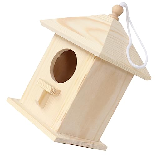 TINEASUR Hängendes Vogelhäuschen Aus Holz Für Den Garten Futterhaus Für Kolibris Und Andere Wildvögel Wetterfestes Design Ideal Für Den Hinterhof Und Balkon Perfekte von TINEASUR