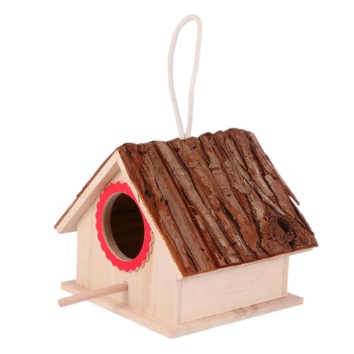 TINEASUR Vogelnest Vogelbrutbox Aus Holz Hütte Vogelhaus Hängende Vogelhäuser Vogelhaus Bett Garten Vogelhaus Unvollendetes Vogelhaus Vogelhaus-bastelarbeiten Hölzern Brown von TINEASUR