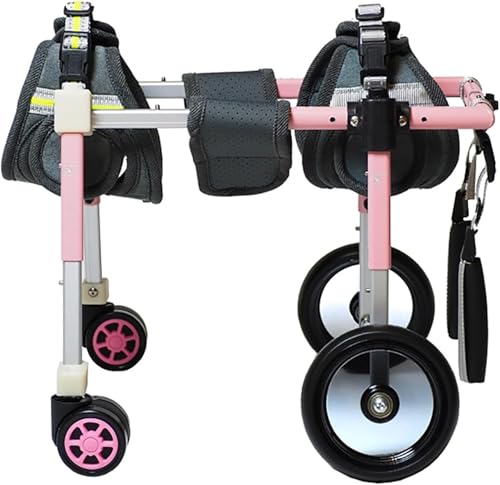 Hunderollstuhl, Hunderollstuhl für Vorder- und Hinterbeine von Hunden, Hunderollstuhl mit Mobilitätsgeschirr, Hunderollstuhl als Mobilitätshilfe für Haustiere,geeignet für Welpen und Katzen(Pink,XXL) von TINGBBAO