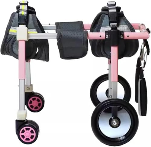 Hunderollstuhl Wheels Dog Wheelchair Für mittelgroße Hunde,Gehhilfe füR Behinderte Hunde,Hundehund Rollstuhl Hinterbein Rehabilitation für Behinderten, 2 Räde 4 Größe Wählen Sie,5-60 kg(Pink,M) von TINGBBAO