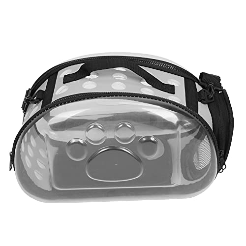 Zusammenklappbare Haustier-Tragetasche, Raumkapsel, Transparente Tragbare Taschen, Faltbare Handtasche, Weiche Seiten, Haustier-Tragetasche für Kätzchen, Kleine Hunde, Reisen, Wandern,(M-Grau) von TITA-DONG