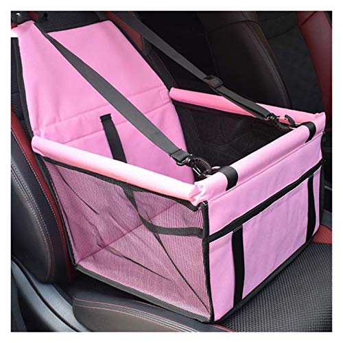 Hundesitzabdeckung Collapsible Hundeauto Sitzträger Rucksack Kinderwagen wasserdichtes langlebiges Tuch Starker Rahmen for Reiseansprecher-Anzug Medium Hund (Color : Pink, Size : 40X30X25CM) von TIYGHI