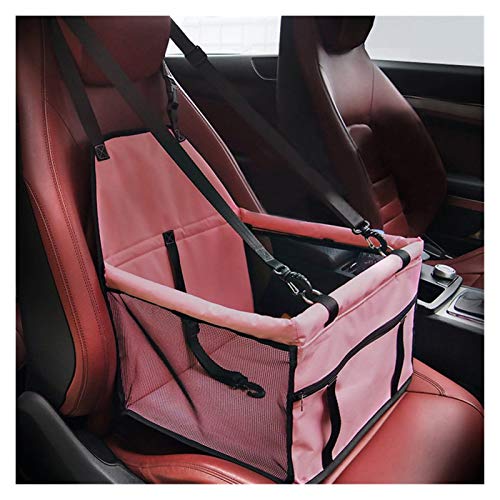 Hundesitzabdeckung Druck atmungsaktive Verstärkung Haustier Autositz Vorderer Sitzschutz Katzenhund faltbar tragbarer Transport (Color : Pink, Size : 40x40x25cm) von TIYGHI